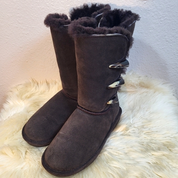 BearPaw Shoes - BearPaw Jade Sheepskin Lined Suede Winter Mid Calf Boots